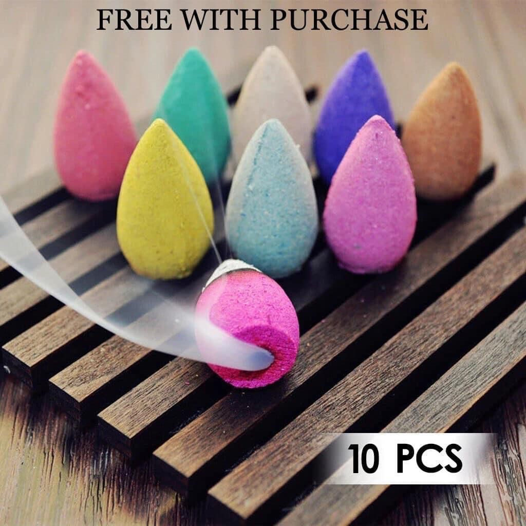 Double Sided Mountain Back-Flow Incense Holder + 10 Free Incense Cones