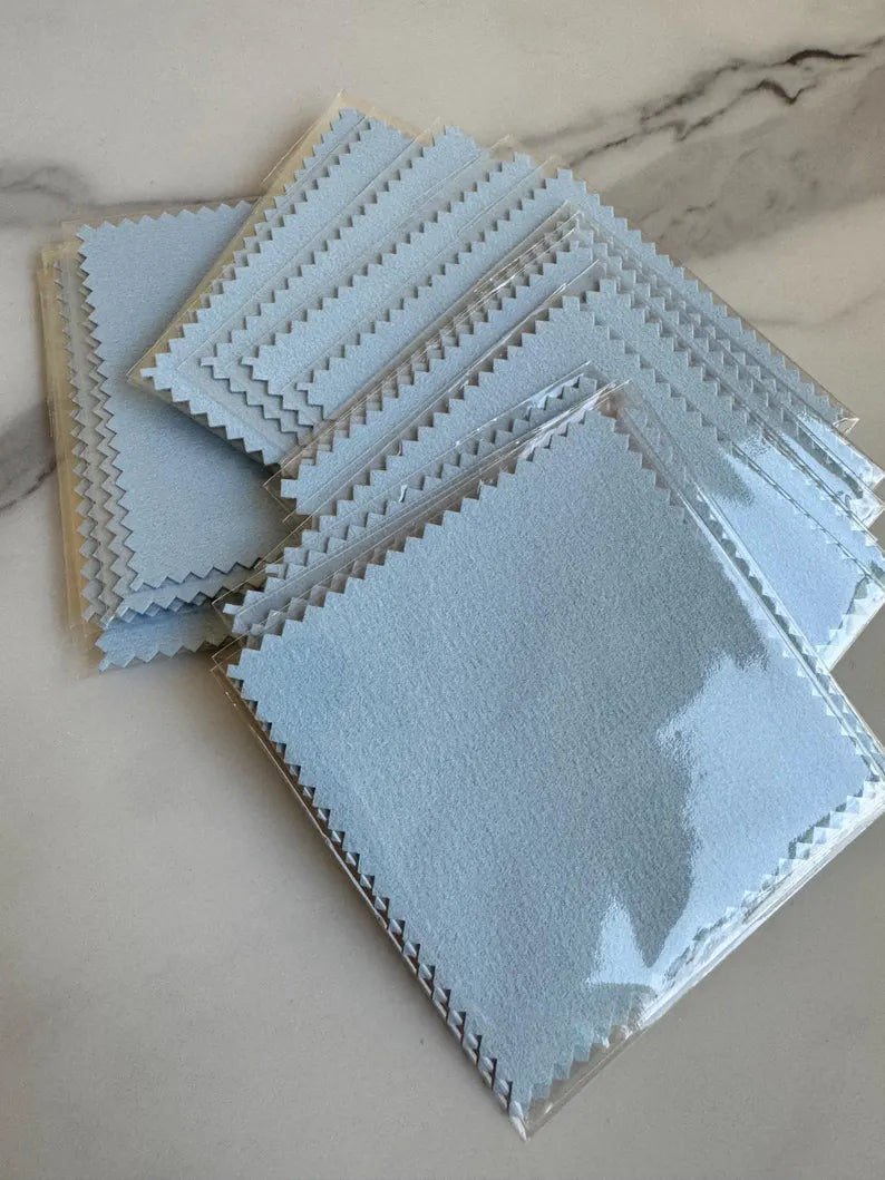 Blue Micro Fiber Jewelry Cleaning Cloth Blue 8x8cm (5pk)