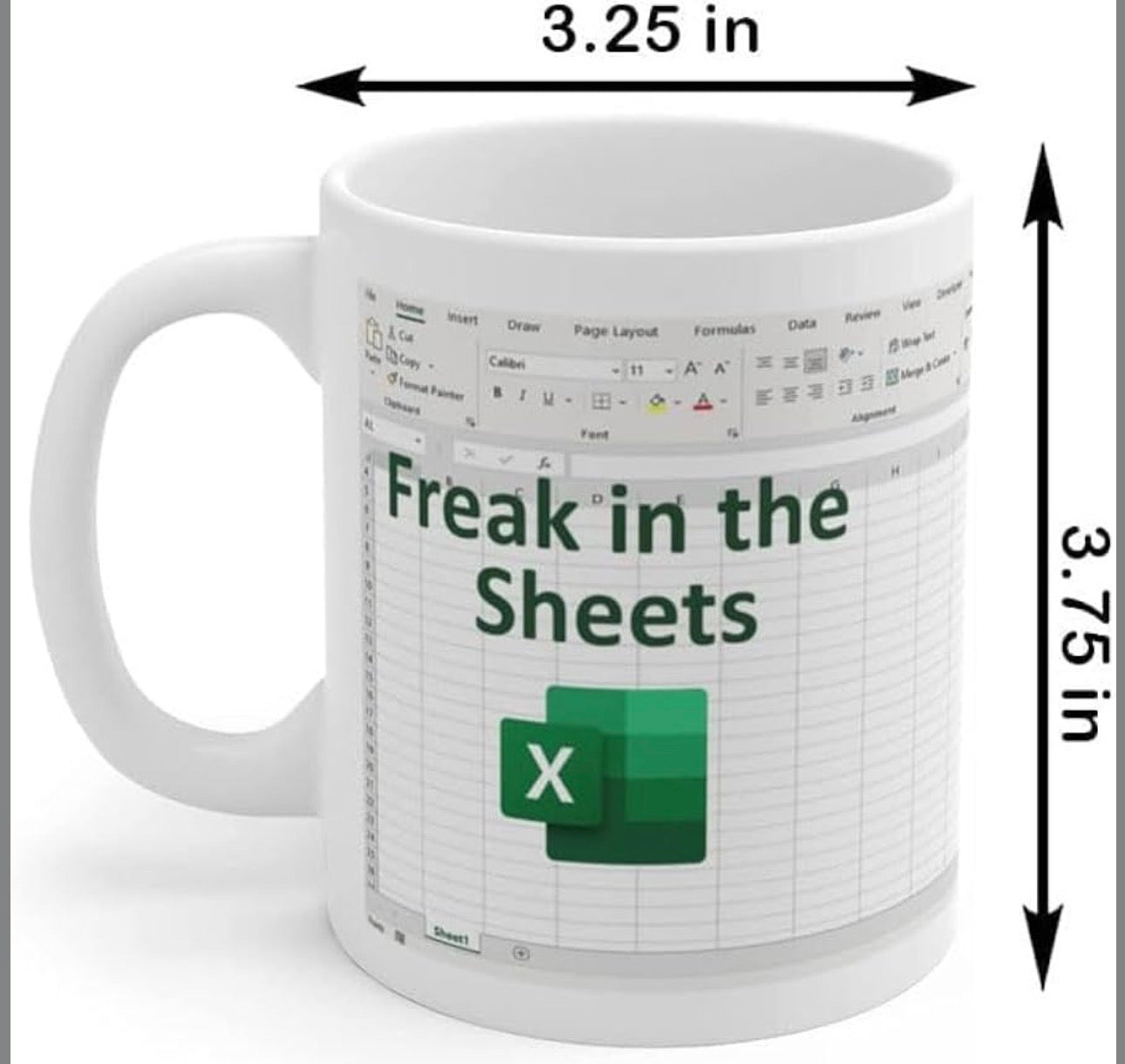 ‘Freaks in the Sheets’ Excel Printed Meme Ceramic Mug 400ML