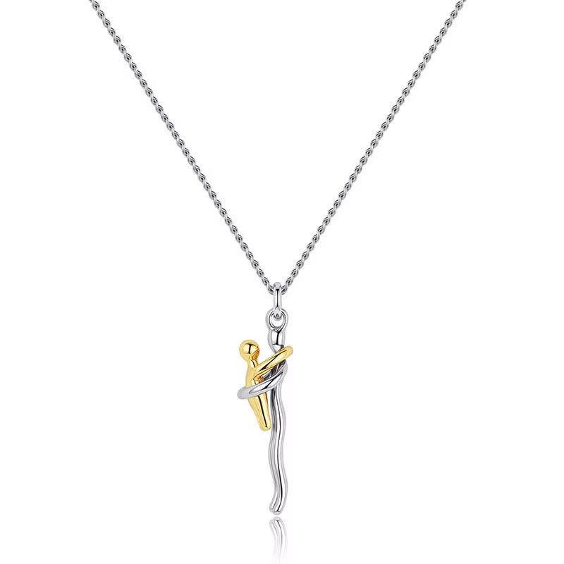 Stainless Steel Mother & Child Unity Love Hug Necklace