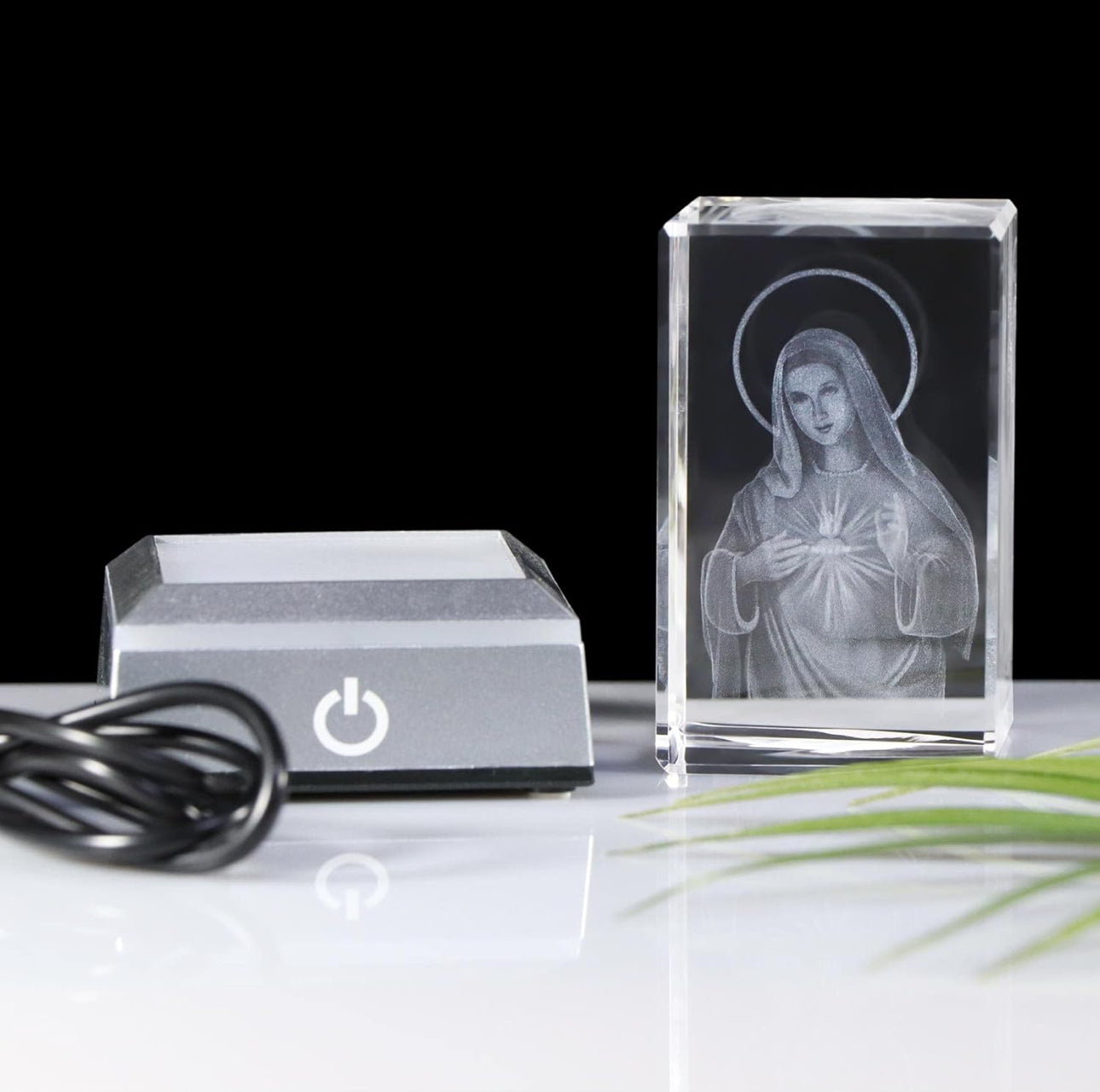 K9 Glass Crystal 3D Laser Engraved Virgin Mary Lamp