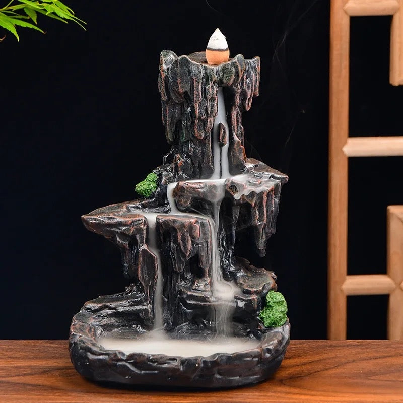 Fountain Back-Flow Incense Burner + 10 Free Incense Cones