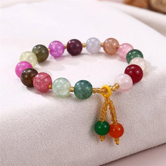 Colorful Glass Crystal Charm Bracelet (10mm)