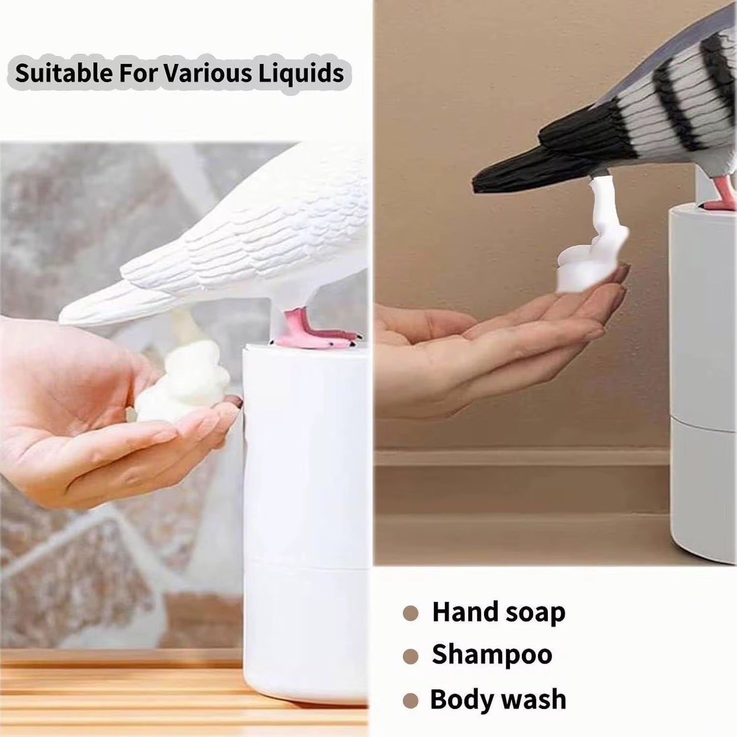 Multipurpose Pigeon Poop Automatic Dispenser for Soap / Hand Sanitizer/ Shampoo Etc.