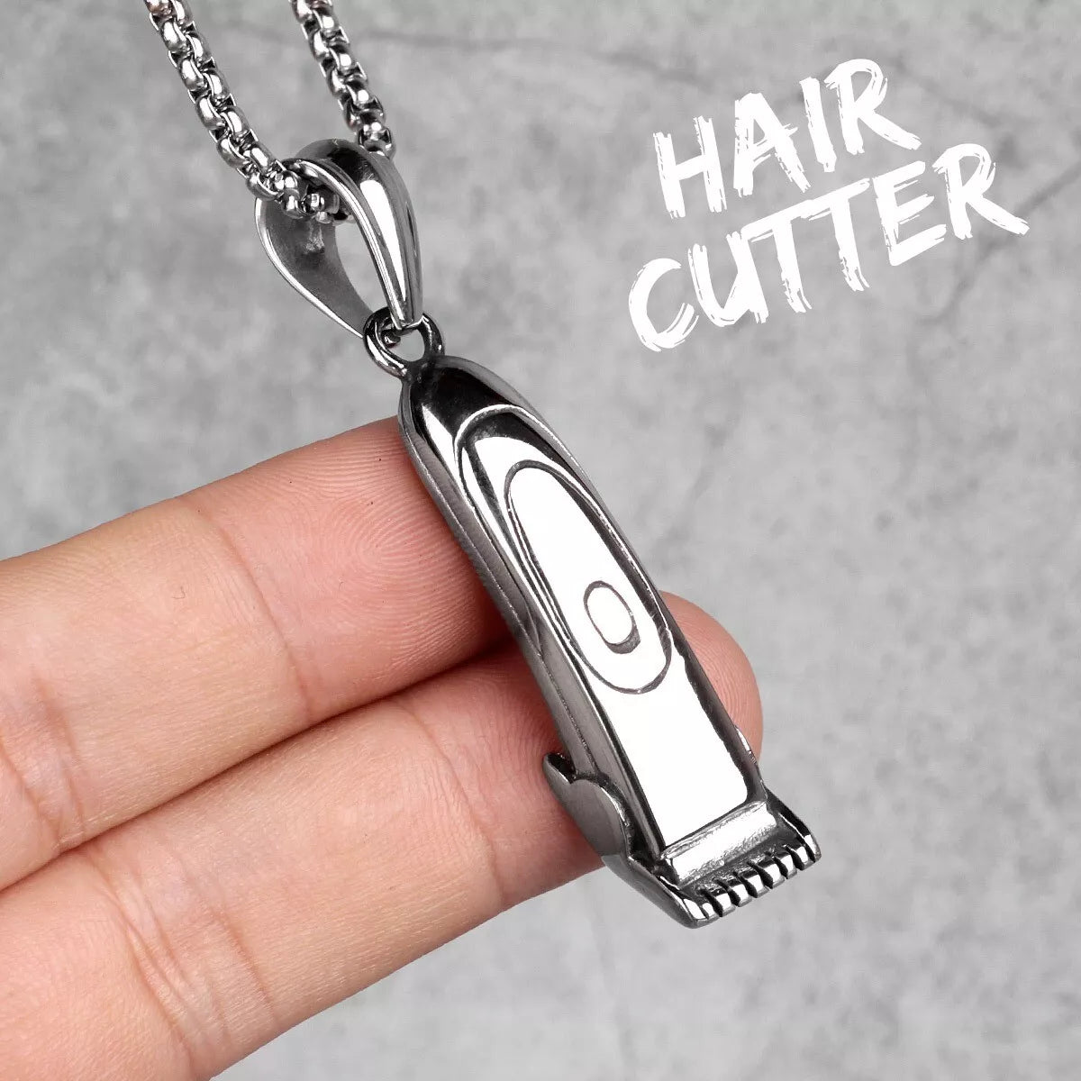 Stainless Steel Barber Haircut Shaver Necklace