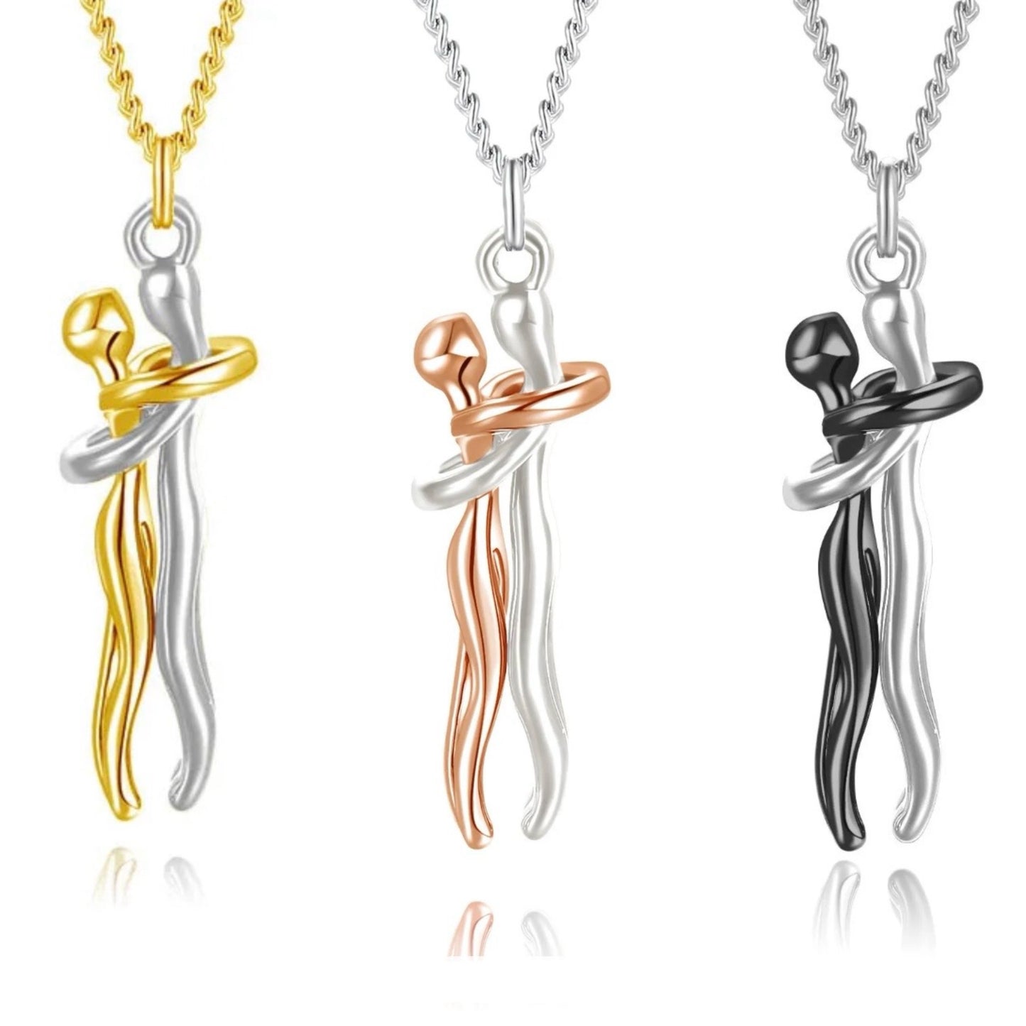 Stainless Steel Love Hug Distance Necklace