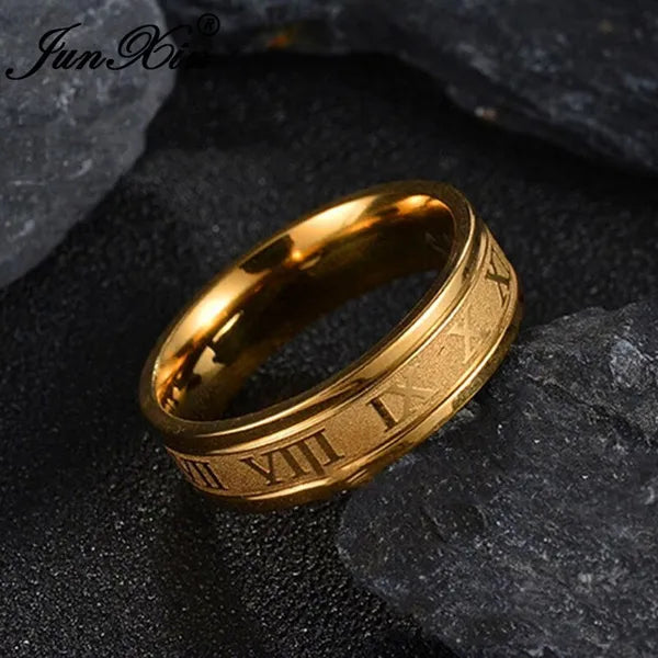 Stainless Steel Roman Numeric Ring