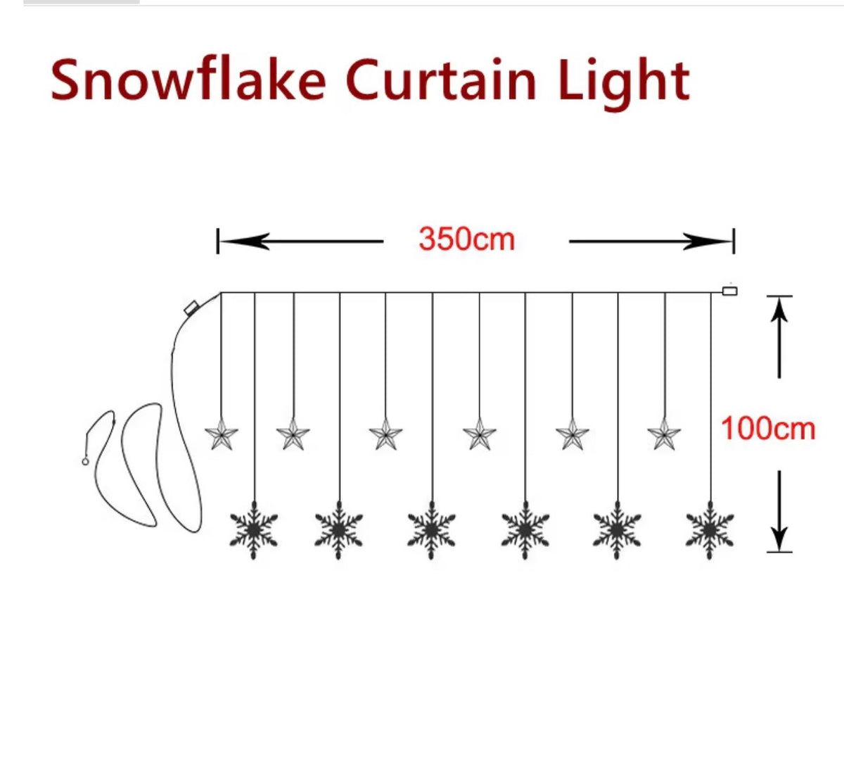 Decorative LED Curtain String Lights – Snowflake & Stars Design | RGB & Warm Yellow