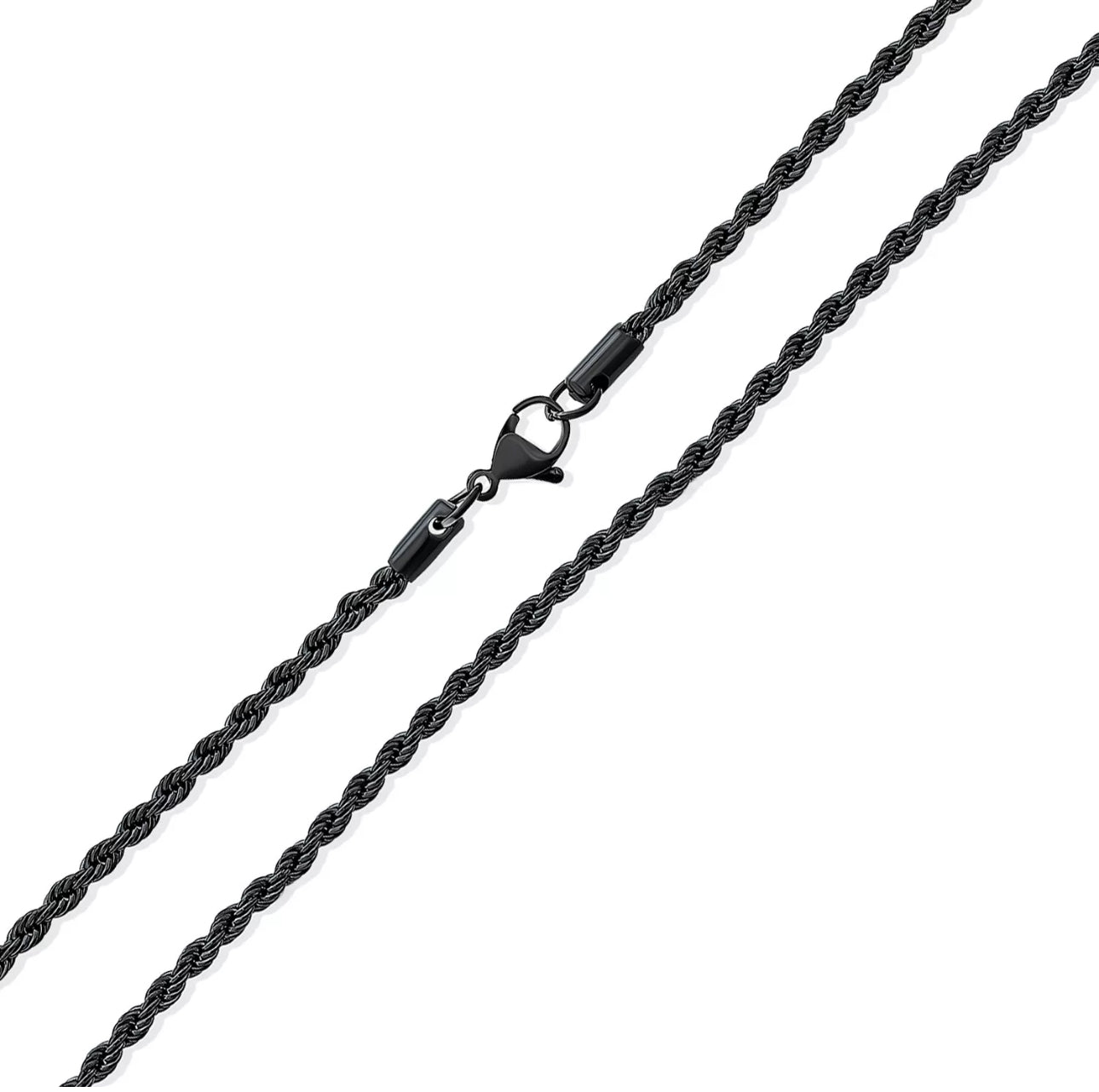 Stainless Steel Black Rope Chain