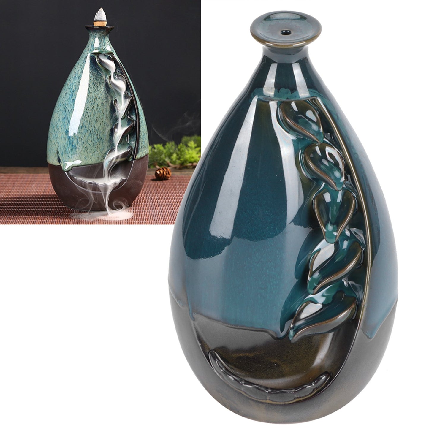 Back-Flow Incense Holder + 10 Free Incense Cones