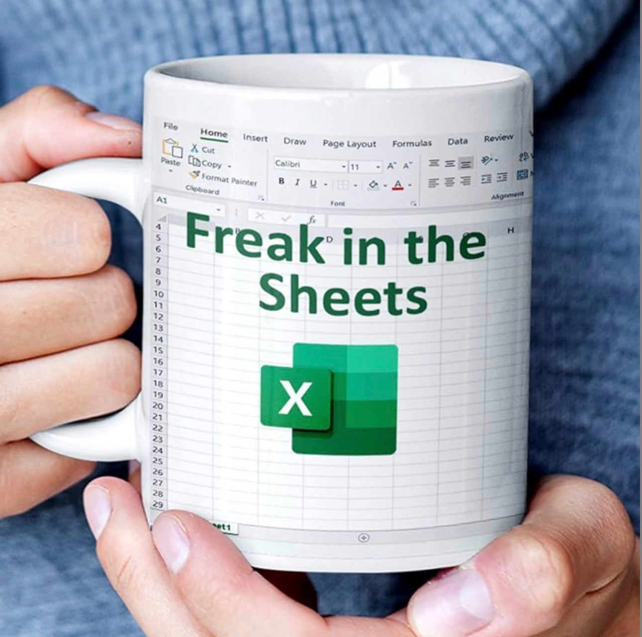 ‘Freaks in the Sheets’ Excel Printed Meme Ceramic Mug 400ML
