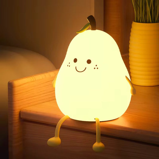 Adorable Squishy Silicone Night Light (Pear)