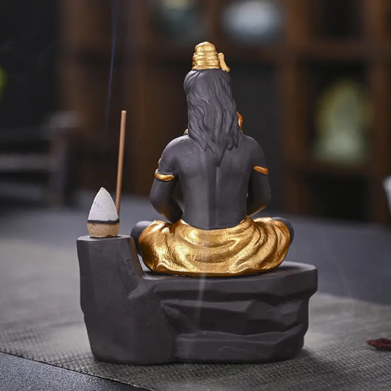 Lord Shiva Incense Holder + 10 Free Back-Flow Incense Cones