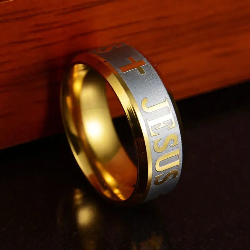 Stainless Steel “Jesus” Religious Christian Rings