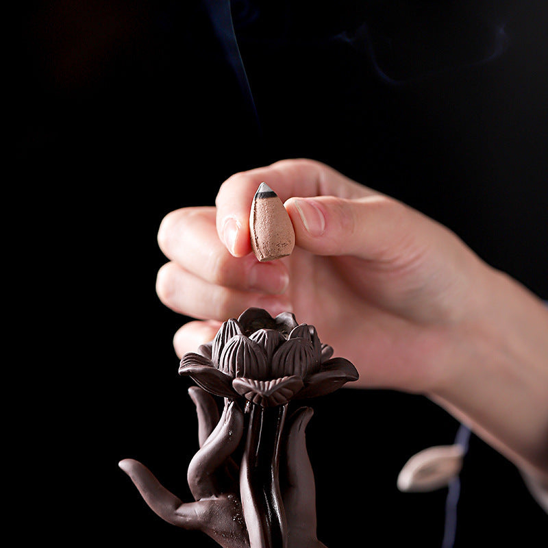 Buddha Incense Holder + 10 Free Back-Flow Incense