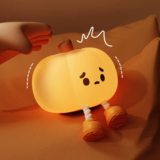 Adorable Squishy Silicone Night Light (Pumpkin)