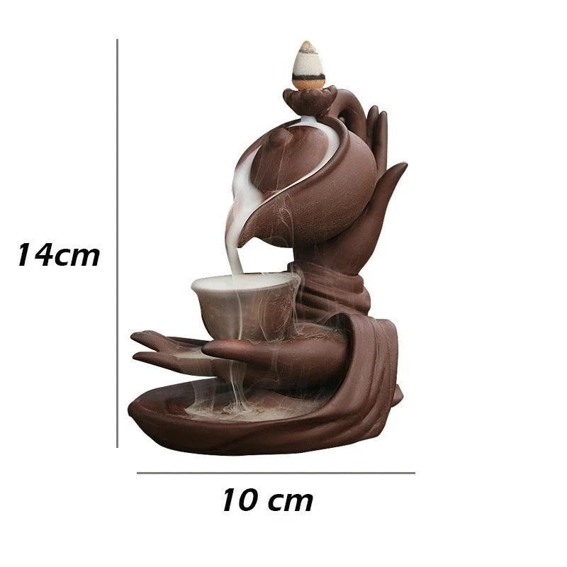 Tea Pot Incense Holder + 10 Free Back-Flow Incense Cones.