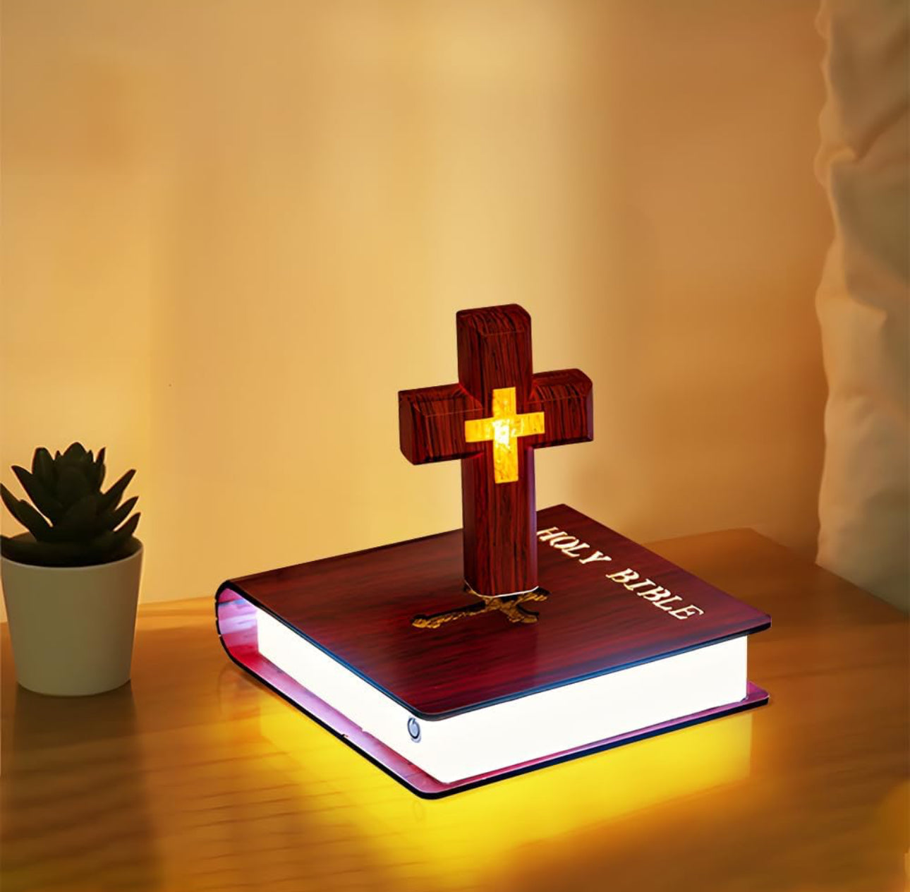 Magnetic Levitating / Floating Cross on Holy Bible