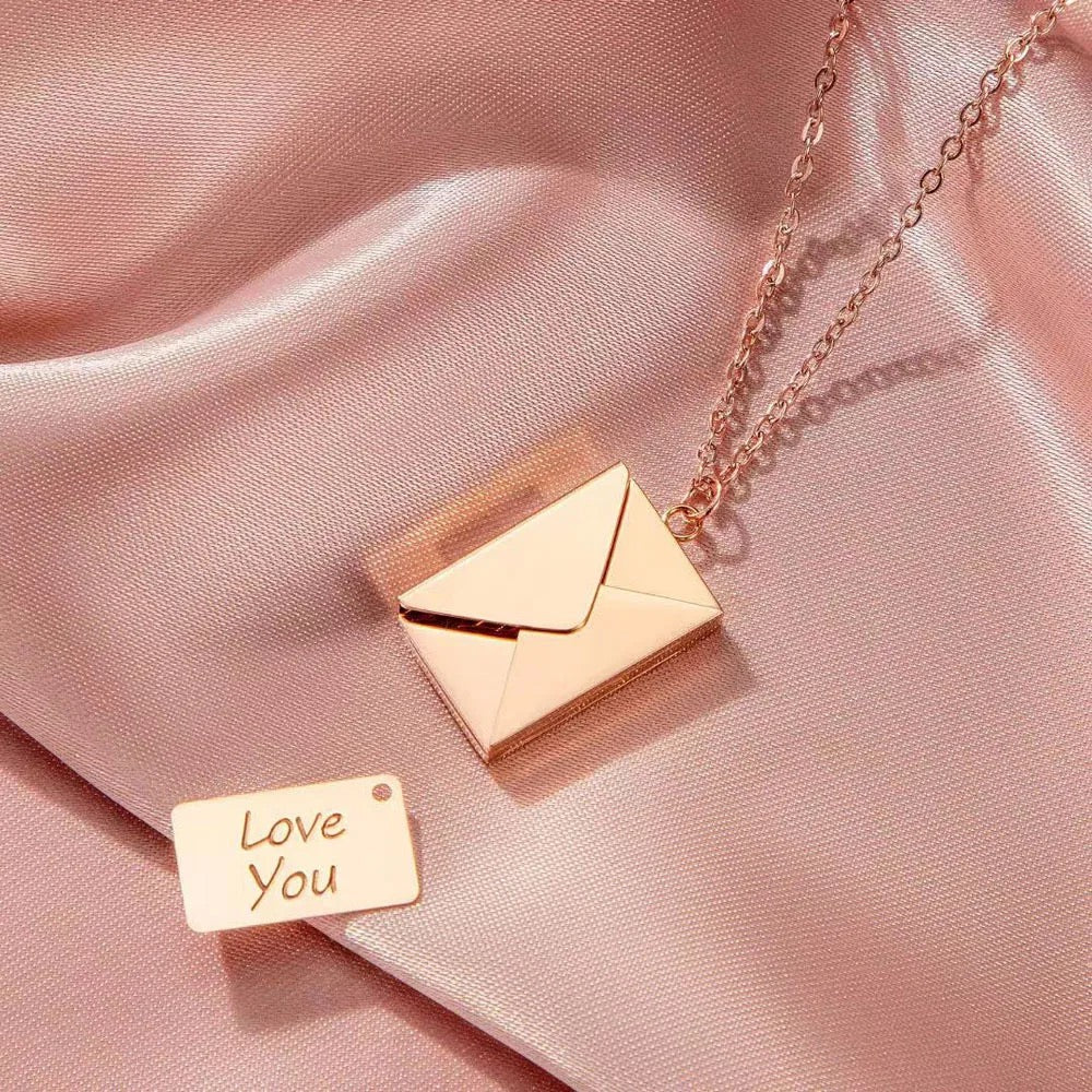 Stainless Steel “Love You” Note in Magnetic Envelope (Women’s)