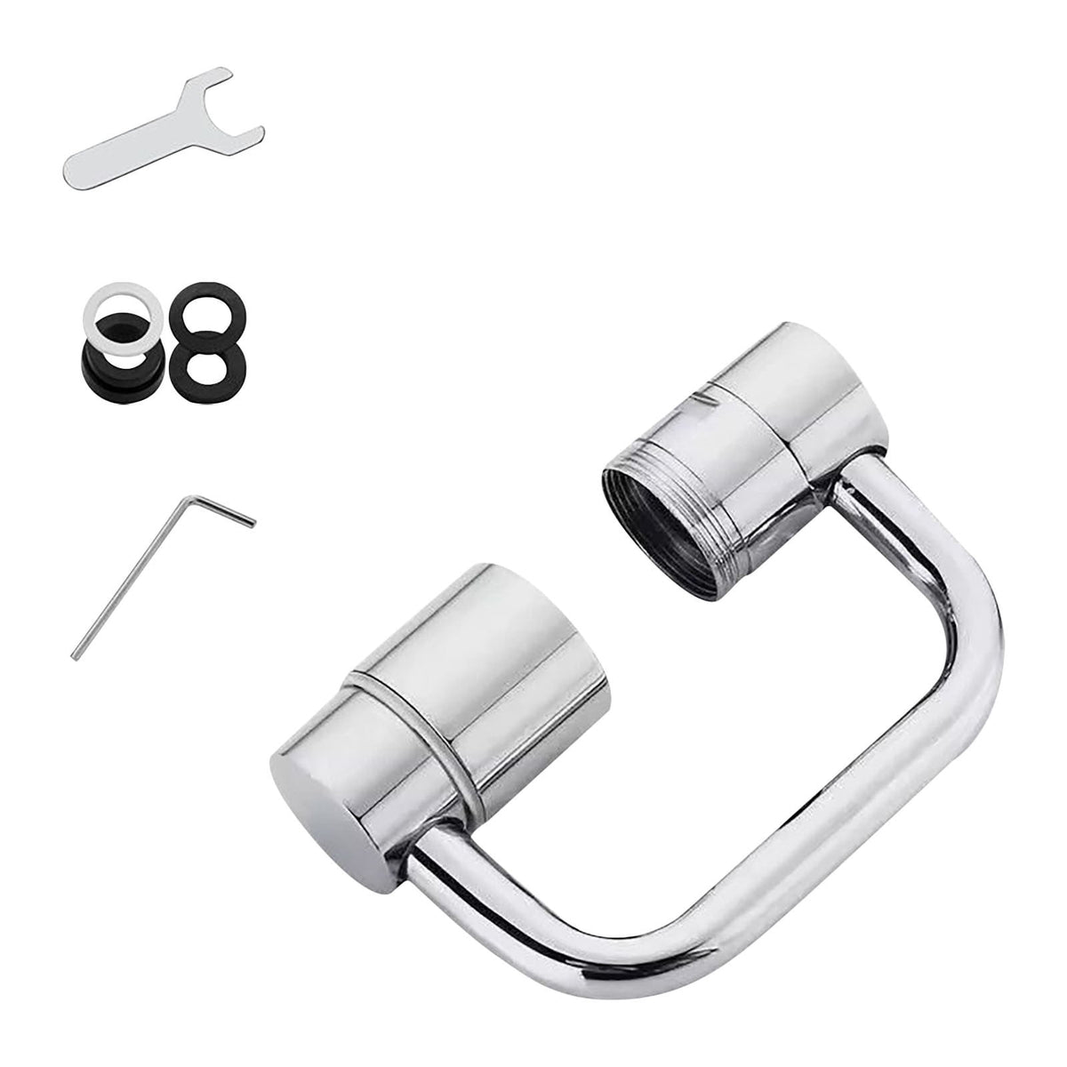 360° Stainless Steel Faucet Extender and Aerator with 2 Spray Modes