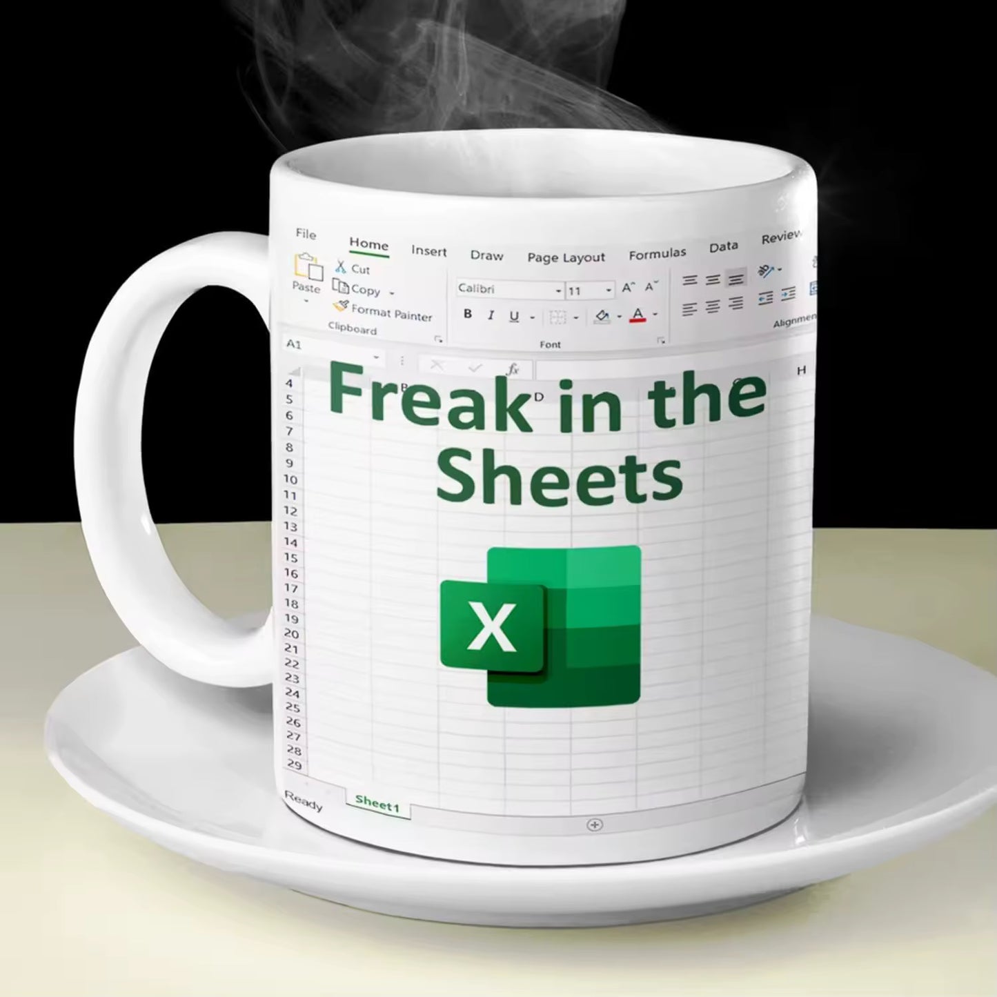 ‘Freaks in the Sheets’ Excel Printed Meme Ceramic Mug 400ML
