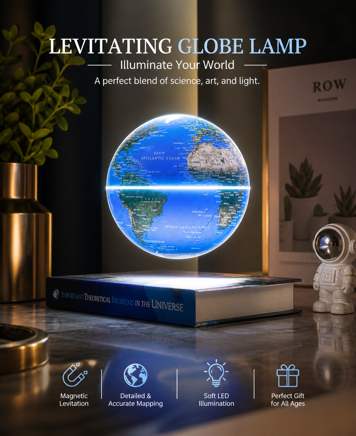 Magnetic Levitating / Floating Globe Ornament Lamp