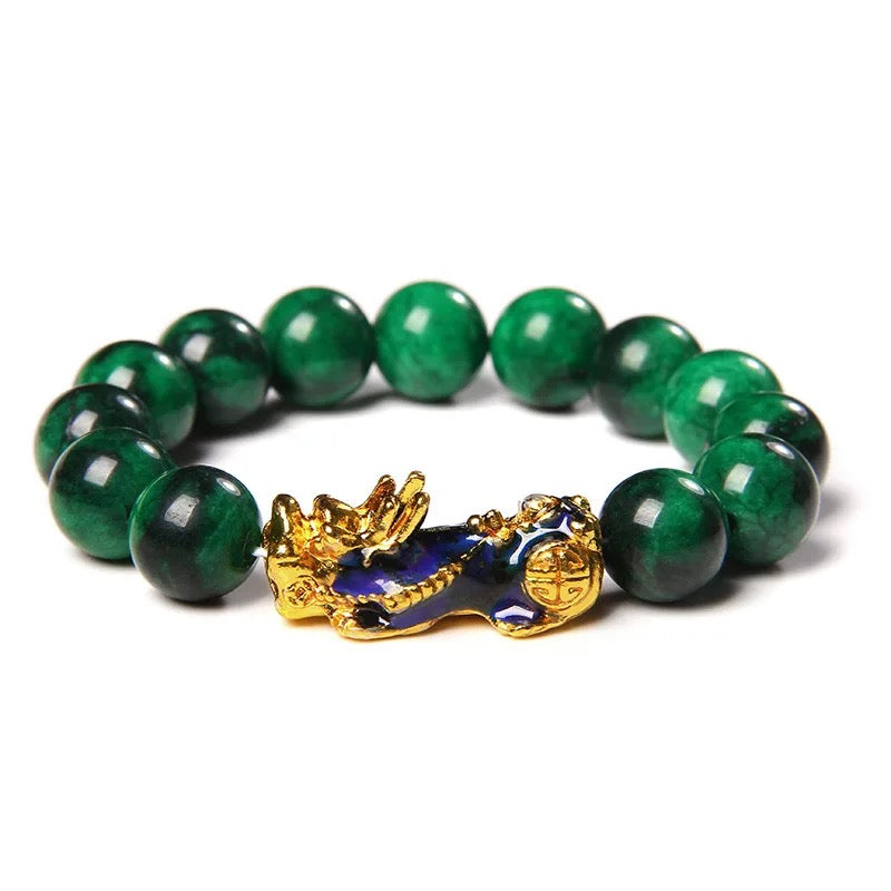 Green Jasper Wealth Pixiu Bracelet