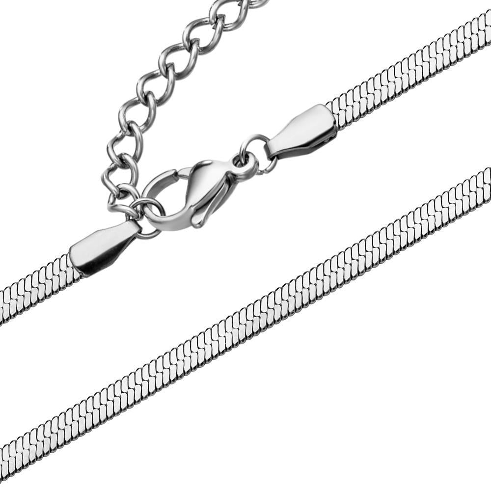 Stainless Steel Flat Snake Link Necklace Thin 2MM (22” - 56cm)