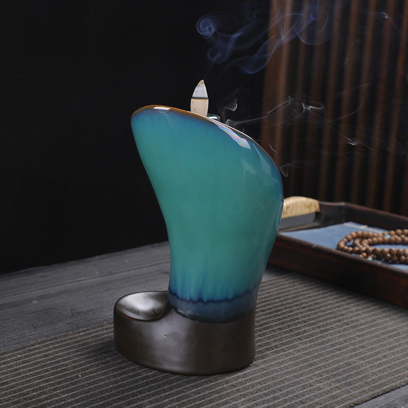 Back-flow Incense Holder + 10 Free Incense Cones