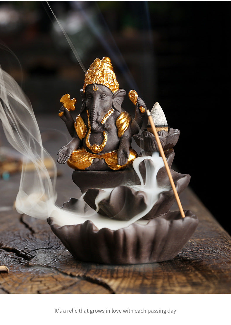 Lord Ganesh Incense Holder + 10 Free Incense Cones