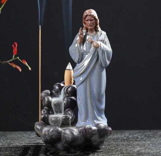 Jesus & Mary Incense Holder + 10 Free Back-Flow Incense