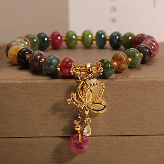 Tourmaline Crystal Charm Bracelet (8MM)