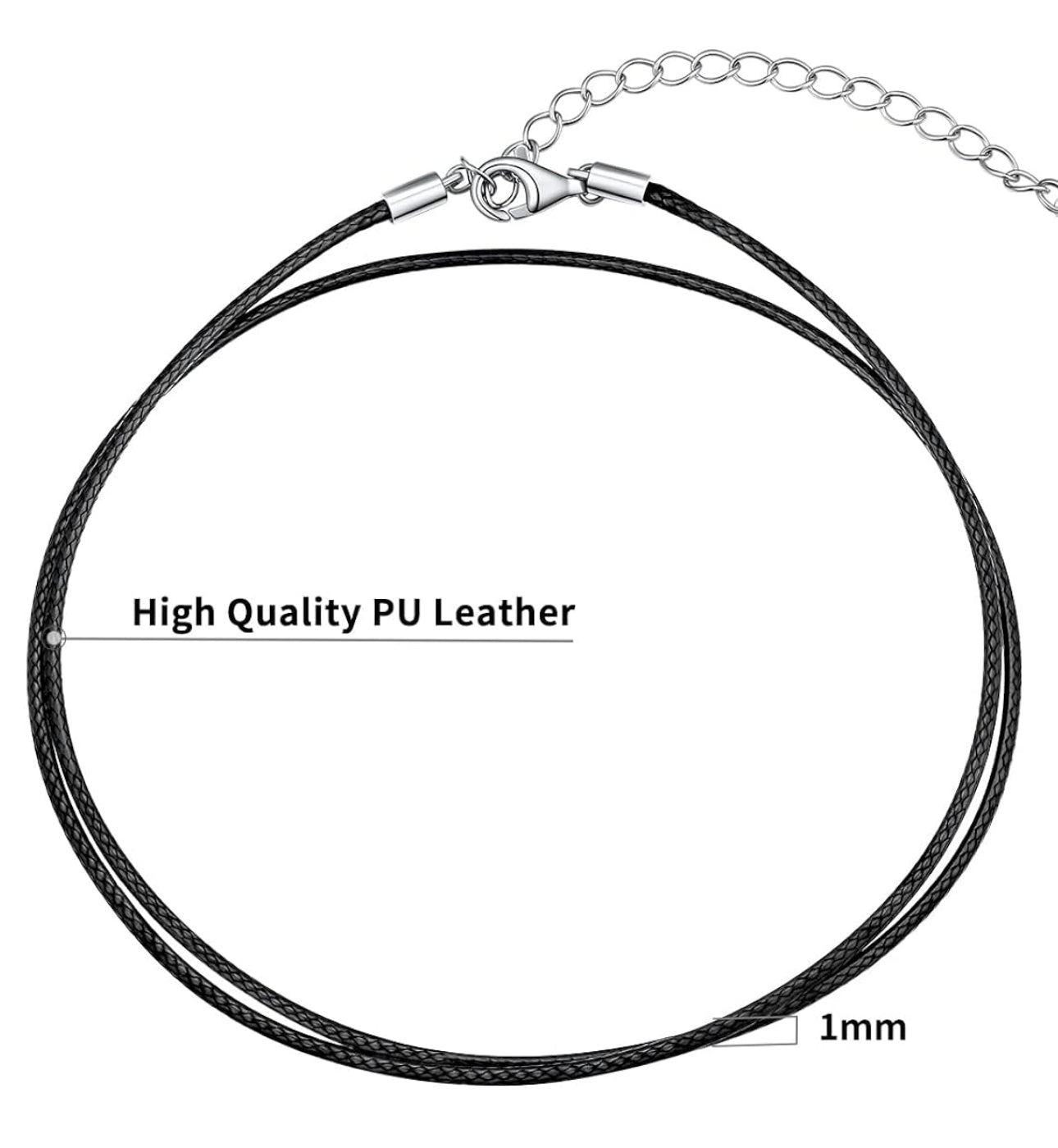 Premium Leather Necklace Cord with Clasps for Pendants