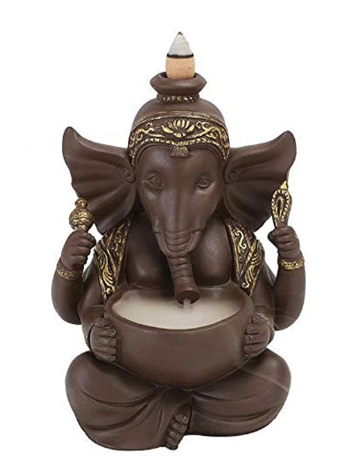 Lord Ganesh Incense Holder + 10 Free Back-Flow Incense Holder