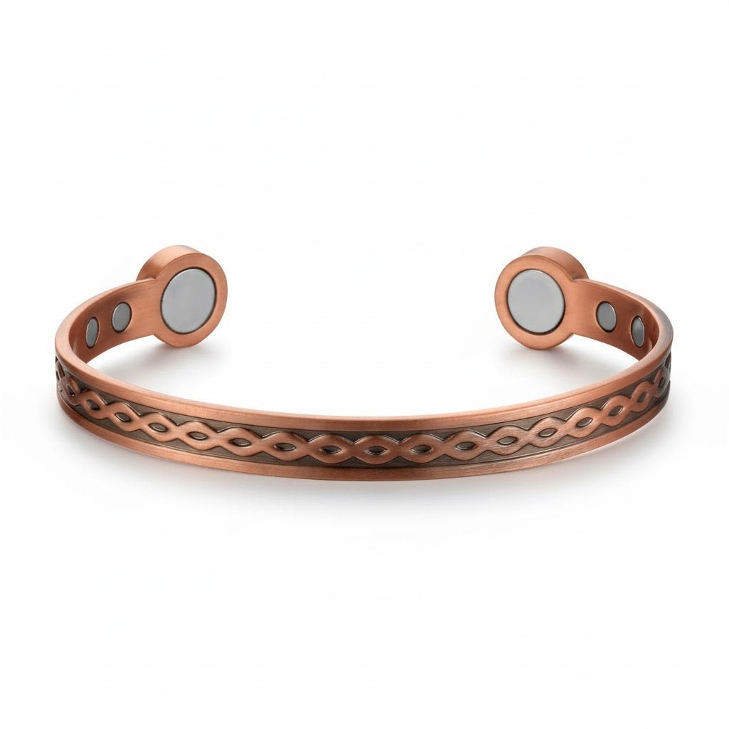 Adjustable Ultra Strength Pure Copper Magnetic Bracelet (99.99% Copper) Interwoven Loop Design