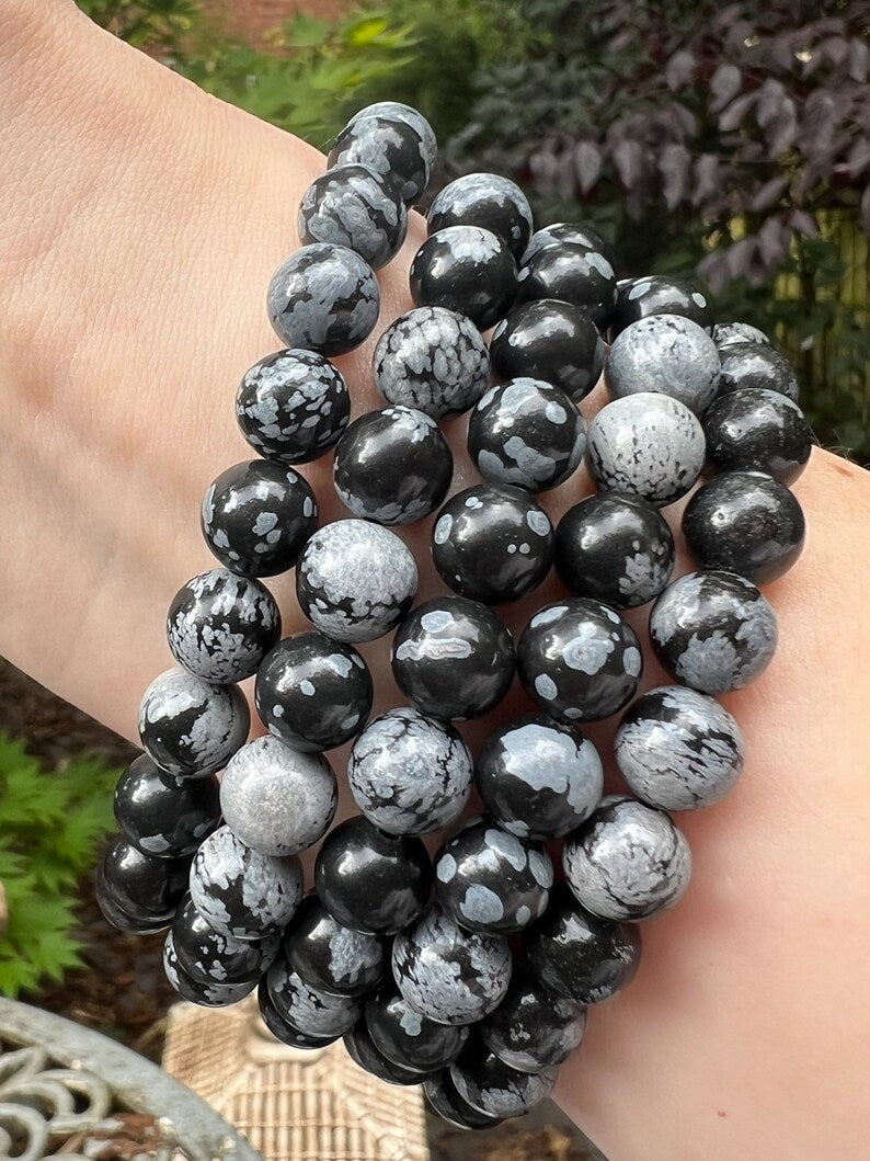 Snowflake Obsidian Bracelets