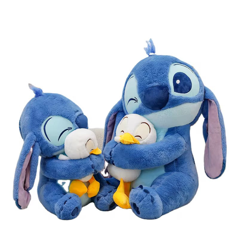 Stitch Hugging Duck Adorable Plushie Large