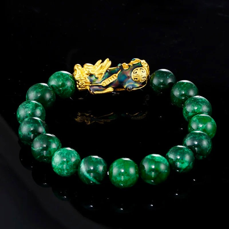 Green Jasper Wealth Pixiu Bracelet