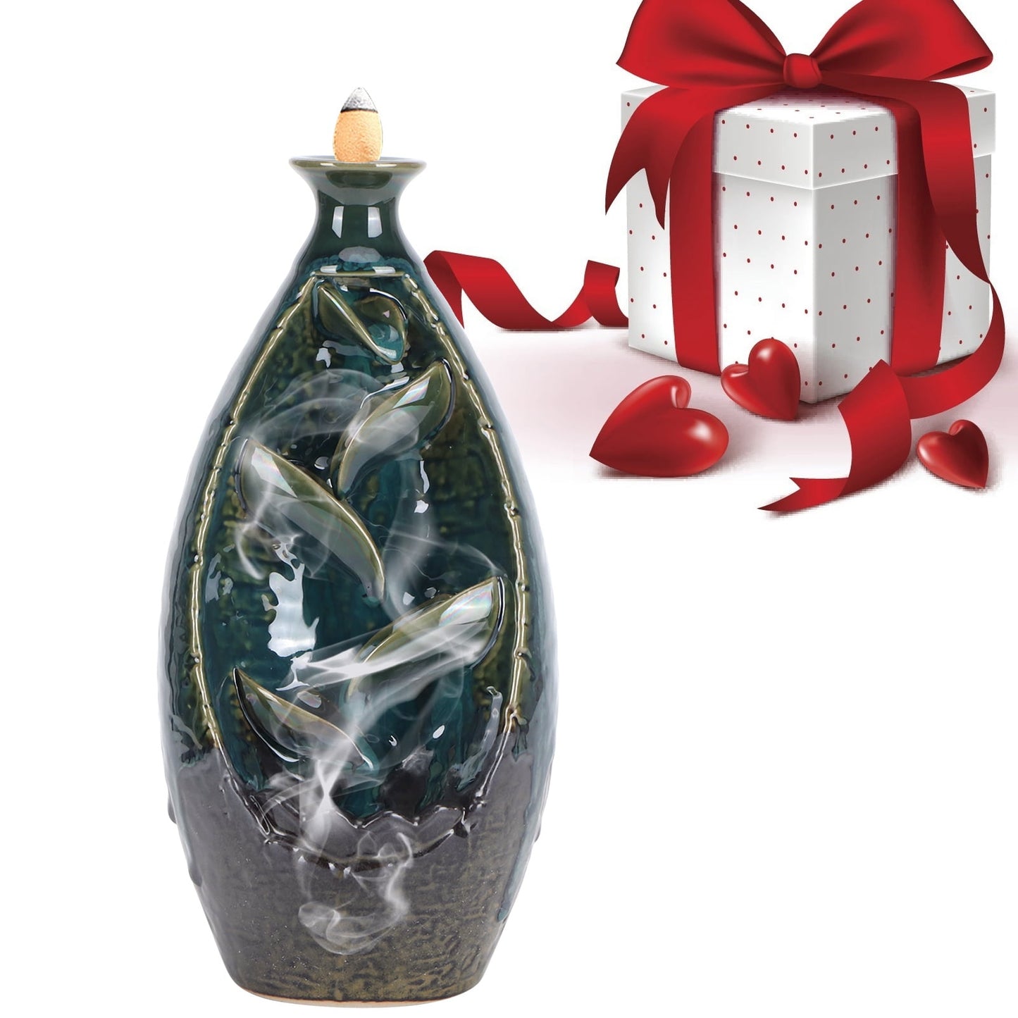 Back-Flow Incense Holder + 10 Free Incense Cones