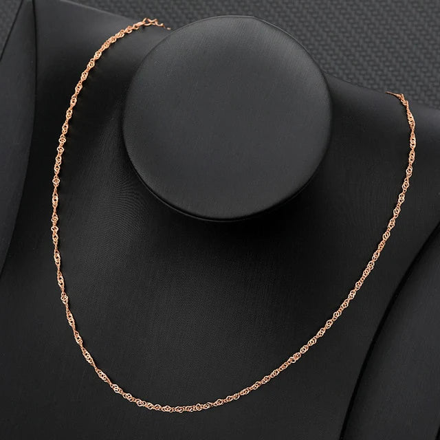 High Quality Stainless Steel Dainty Water Wave Chain (50cm Length)