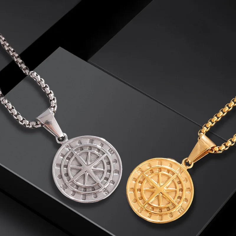 Stainless Steel Compass - Navigation Necklace