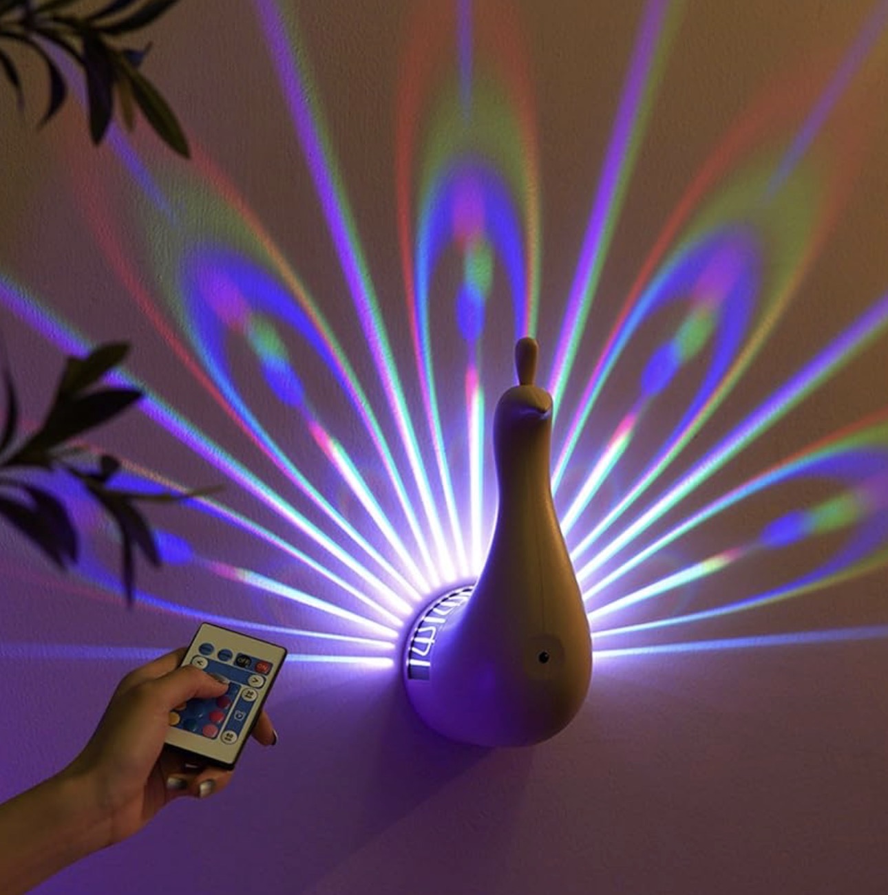 Peacock RGB 12 Color Wall Light + Remote Control