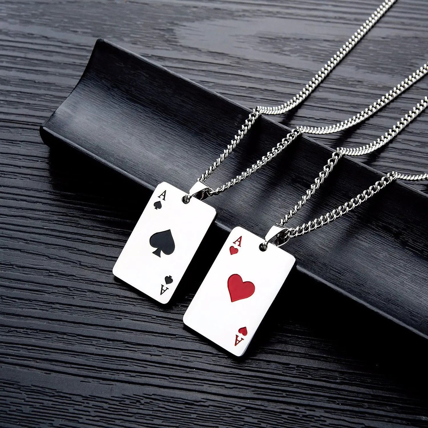 Stainless Steel Ace Of Spades Necklace