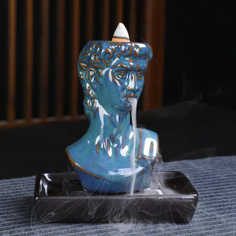 Greek Designed Back-Flow Incense Holder + 10 Free Incense Cones