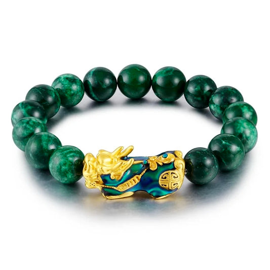 Green Jasper Wealth Pixiu Bracelet