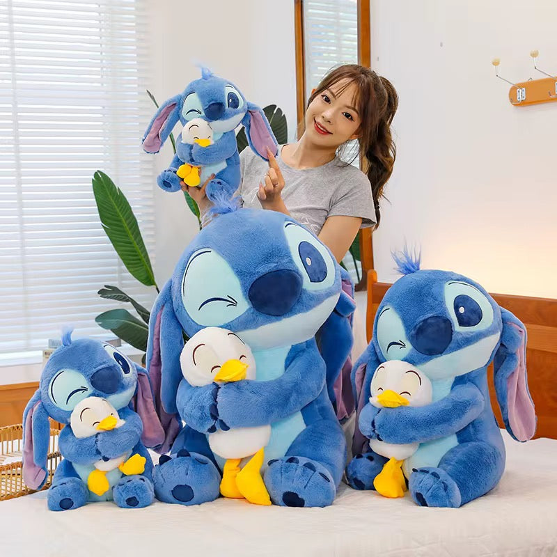 Stitch Hugging Duck Adorable Plushie Large