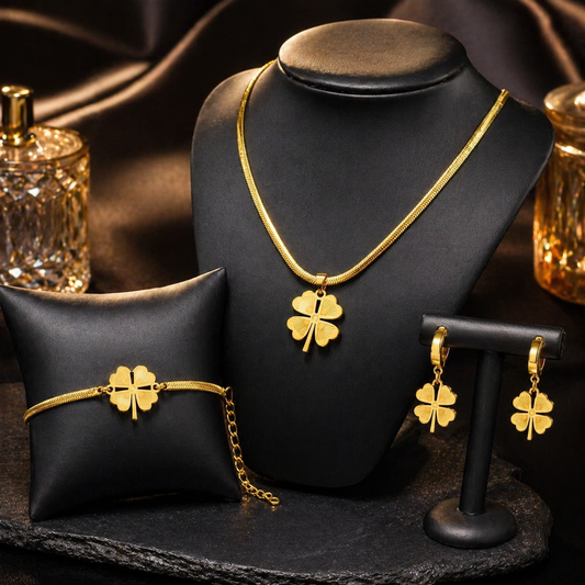 High Quality Stainless Steel Four Leaf Clover 3pc Set