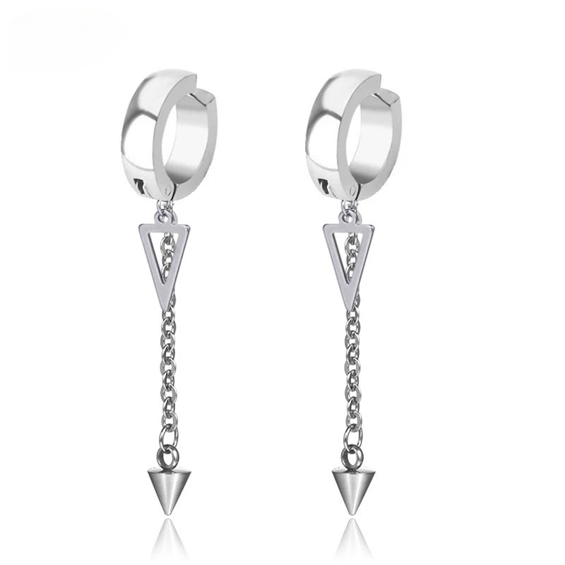 Unisex-Men’s Stainless Steel Clip On Earrings