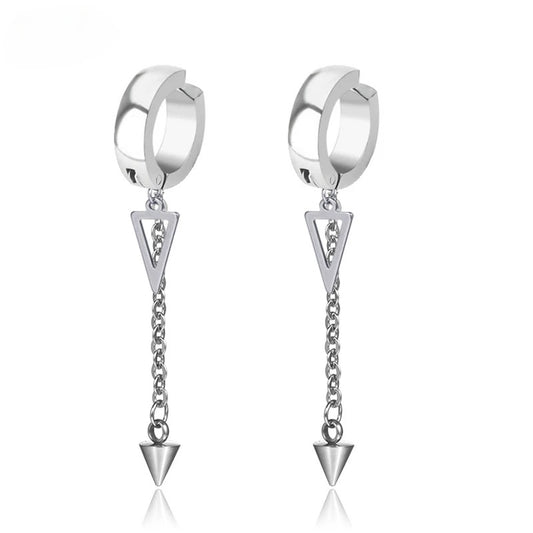 Unisex-Men’s Stainless Steel Clip On Earrings