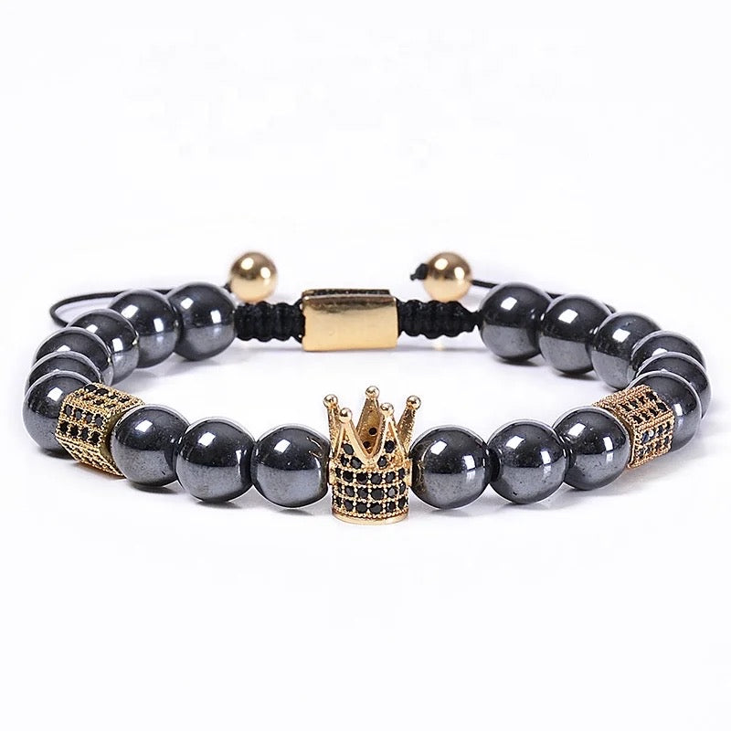 Natural Stone Royal Roman Crown Bracelets (8MM)